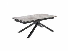 Table extensible 160-240 cm céramique gris marbré pied torsadé - dakota 05 65087495_65087498