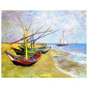 Tableau Fishing Boats On The Beach Vincent Van Gogh