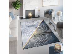Tapiso tapis salon chambre poils courts toscana graphite doré gris design rayons 120x170 cm 40810 PRINT 1,20*1,70 TOSCANA