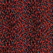 Tissu outdoor imprimé léopard coloré - Rouge - 1.42 m