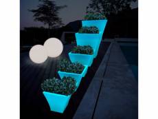 Vase lumineux fluorescent design extérieur jardin