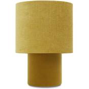 Velour de lampe de lampe de table sur le jaune basé sur pvc, moutarde 1XE27 60W h: 29 Ø20cm avec interrupteur