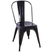 Ventemeublesonline - chaise lank industrielle noire