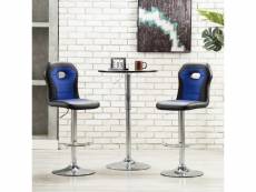 Vidaxl chaises de bar lot de 2 bleu similicuir 249716