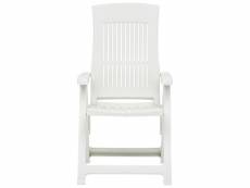 Vidaxl chaises inclinables de jardin 2 pcs plastique blanc 48763