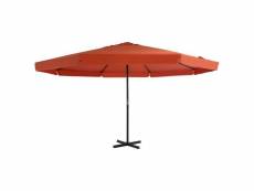 Vidaxl parasol avec mât en aluminium 500 cm terre cuite 44477