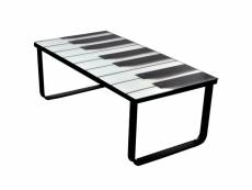 Vidaxl table basse avec impression de piano dessus de table en verre 241174