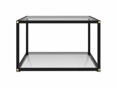 Vidaxl table basse transparent 60x60x35 cm verre trempé