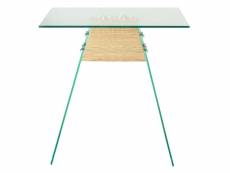 Vidaxl table d'appoint mdf et verre 45 x 45 x 45 cm couleur de chêne 245636