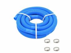 Vidaxl tuyau de piscine avec colliers de serrage bleu