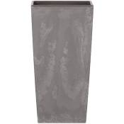 49 L Prosperplast Urbi Square Effet grand pot en plastique 49 L avec réservoir en gris clair, 61 (H) x 32,5 (L) x 32,5 (P) cms - Gris clair