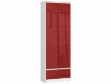 Alto - bibliothèque bureau style moderne salon/cabinet - 60x180x35 - 2 portes+1 tablette - rouge