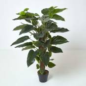 Arbre artificiel Philodendron en pot, 120 cm - Vert - Homescapes
