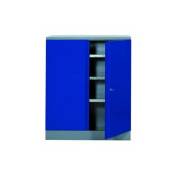 Armoire 2 portes et 3 étagères 91cm110cm45cm - Bleu