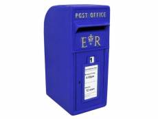 Boîte aux lettres murale bleue en fonte réplique authentique la poste royal mail pilier verrouillable clé dorée incluses] courrier jusquà 200 lettres
