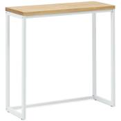 Box Furniture - Table d'entree – Console Icub – Scandinave 30x80x80cm Blanc-naturel - Blanc