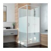 Cabine de douche Izi Glass2 Leda Carrée - Portes pivotantes - Verre sérigraphié - 80 x 80 cm