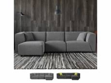 Canapé modulable 3 places en tissu de style moderne avec méridienne jantra - gris clair Modus Sofà