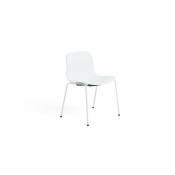 Chaise en plastique recyclé blanc et pieds en acier blanc AAC 16 2.0 - HAY