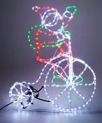 Christmas Concepts® Père Noël sur corde avec bicyclette