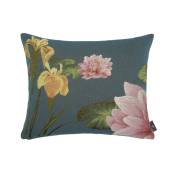 Coussin giverny iris et nympheas made in france bleu