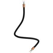 Creative Cables - Kit Creative Flex tube flexible recouvert de tissu RZ30 Noir Fer Cuivre satiné - 60 cm - Cuivre satiné