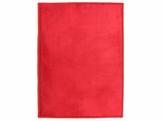 Flanelle - tapis aspect velours extra-doux rouge 160x230