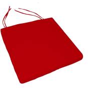 Galette de chaise déhoussable en toile outdoor Rouge