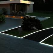 Guirlande lumineuse solaire à led Guirlande lumineuse solaire avec piquet de lumière enfichable led Stripe garden, noir, interrupteur, batterie