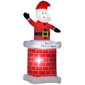 HOMCOM Père Noël gonflable avec cheminée lumineux
