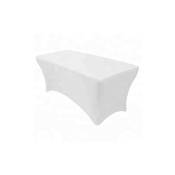 Housse pour table rectangulaire 180x70 cm coloris blanc - Blanc - Blanc