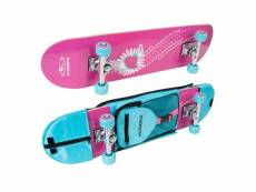 Hudora - skateboard avec sac à dos - rose