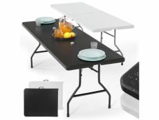 Jago® table pliante - 183 x 76 cm, cadre en acier, max. 150 kg, avec poignée de transport, portable, imperméable, pour 6 personnes, rectangulaire, en
