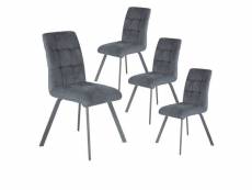 John - lot de 4 chaises capitonnées gris