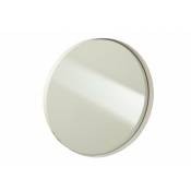 Jolipa - Mirroir rond avec bord en métal blanc 50x50x5 cm - Blanc