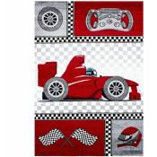 Kids - formule 1 - Tapis d'enfant à motifs voitures de course (Rouge - 120x170cm)