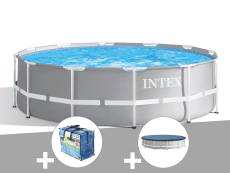 Kit piscine tubulaire Intex Prism Frame ronde 3,66 x 0,99 m + Bâche à bulles + Bâche de protection