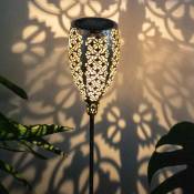 Lampe à prise extérieure solaire à LED motif balcon déco lampe à piquet au sol éclairage OR