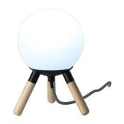 Lampe de table en bois moon ampoule G9 incluse - Noir
