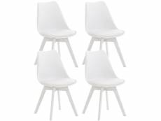 Lot de 4 chaises de cuisine linares , blanc / blanc/plastique