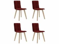 Lot de 4 chaises de salle à manger cuisine design minimaliste tissu rouge bordeaux cds021946