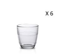 Lot de 6 - Tasse à espresso 9cl en verre trempé résistant transparent
