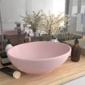 Maisonchic - Lavabo ovale à poser de luxe Lavabo Vasque salle de bain / Rose mat 40x33 cm Céramique