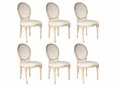 Melinda - lot de 6 chaises baroques avec dossier canné