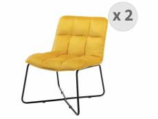 Molto - fauteuil vintage velours curry pieds métal noir(x2)