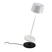 Olivia Pro Lampe de Table, Lampe Portable Rechareable, IP65, Blanc, 35 cm - Zafferano