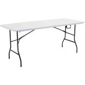 Oviala - Table pliante de camping 180 cm - Blanc