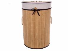 Panier a linge en bambou 56 cm paniere corbeille c