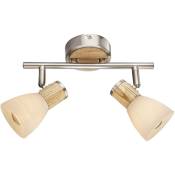 Plafonnier Spot Spotbar Bar Lampe de cuisine en verre de bois réglable dans un ensemble avec lampe led