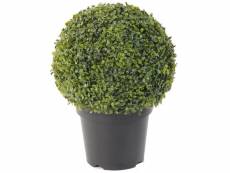 Plante artificielle haute gamme spécial extérieur / buis boule artificiel - dim : h.50 x d.38 cm -pegane-